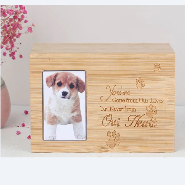 Amazon factory direct sales bamboo wood pet urns pet cats and dogs, animal funeral Pet Cremation box