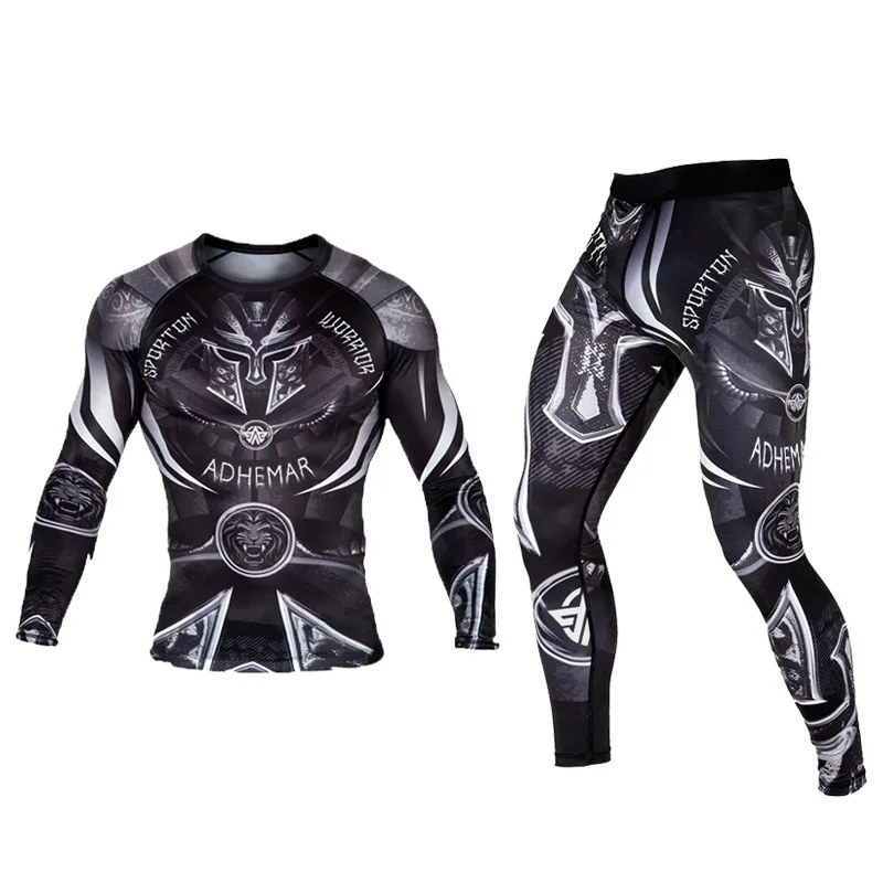 Wholesale boxing long sleeved tight fitting clothes  combat training clothes UFC Fighting Clothing customized two-piece set