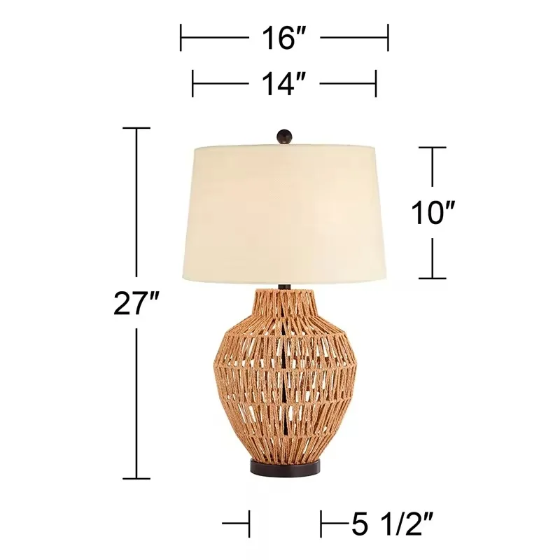 New Vine Weaving Nordic Modern Simple Classic Fashion Table Lamp Restaurant Bedroom Touchable Switch