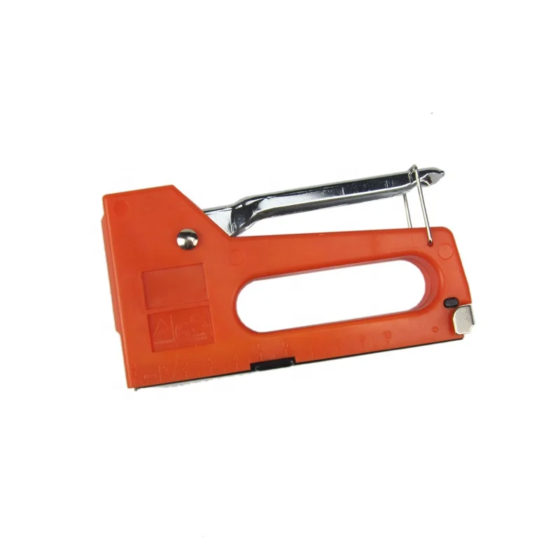 Plastic material cheapest price promotion manual stapler gun tacker for 4mm-8mm stapler nail gun with ruler