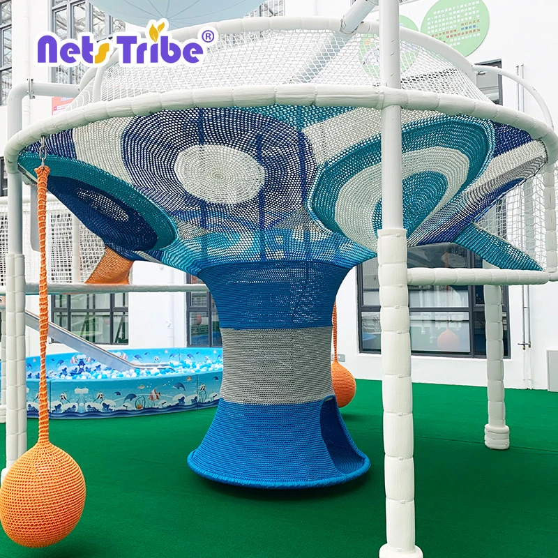 Indoor Soft Play Equipment for Kids Nylon Rope Crocheted Mesh Climbing Nets for Amusement Parks and Play Games
