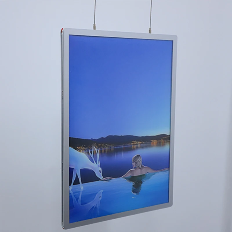 Fashion Design  Led Backlit Double Sided Poster Frame Led Display Aluminium Lighting Box Advertising Lightbox