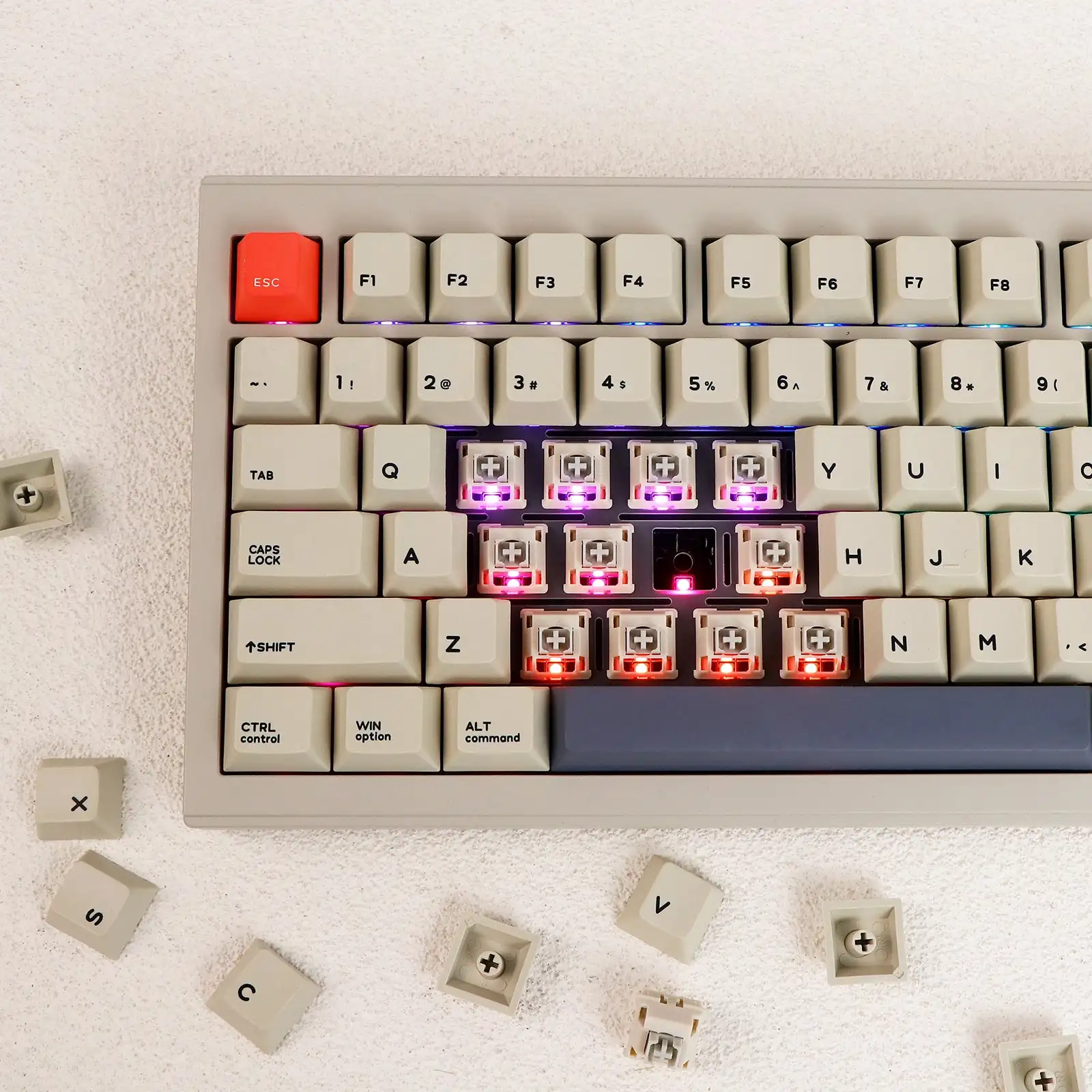 CIDOO V87 Keyboard Gasket TKL Tri-Mode BT/2.4Ghz/USB-C Wireless Wired VIA Programmable Gaming Mechanical Keyboard for Computer