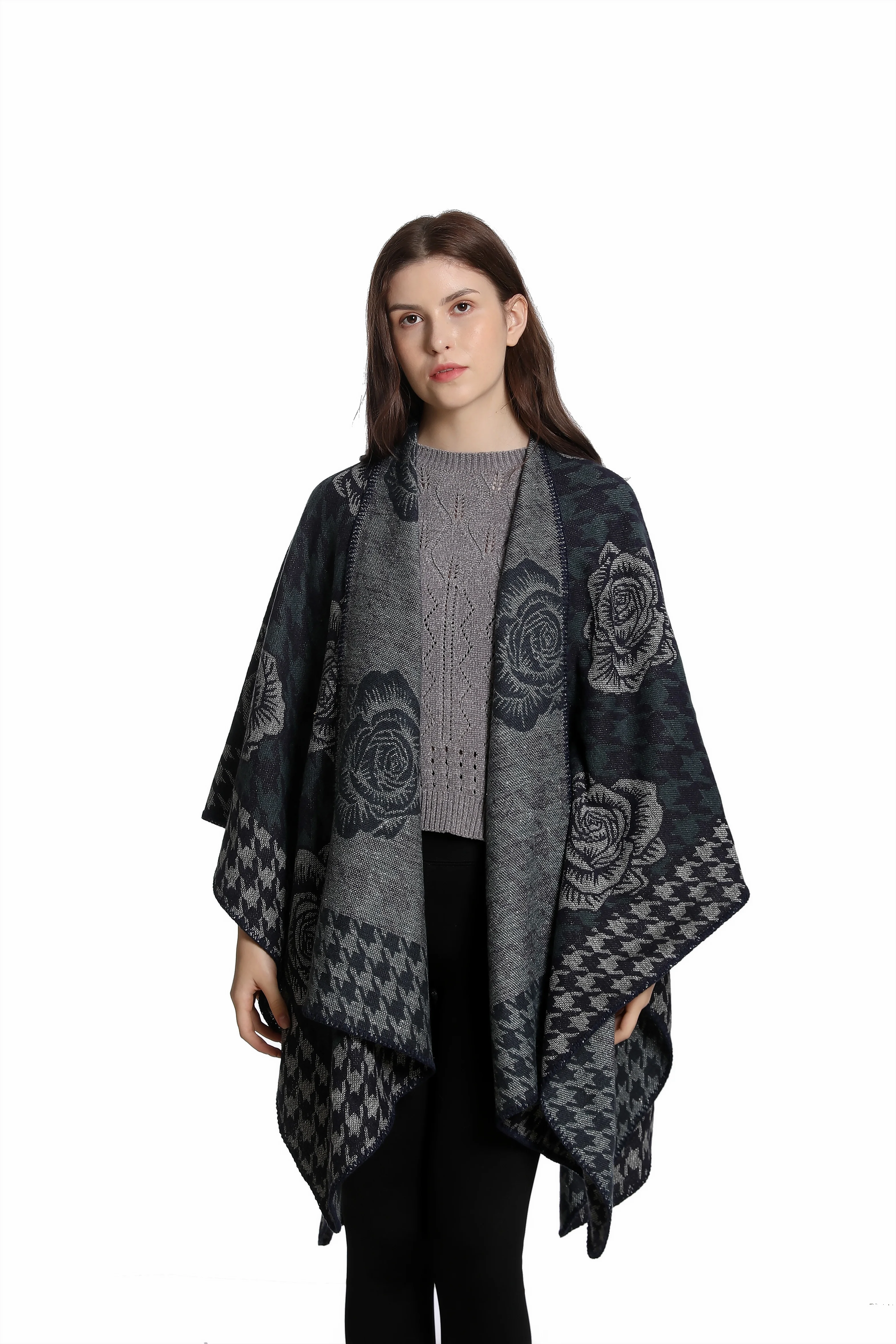 National Style Shawls Personalized Poncho Rose Pattern Make Your Own Shawl Unique Gifts Free Sample