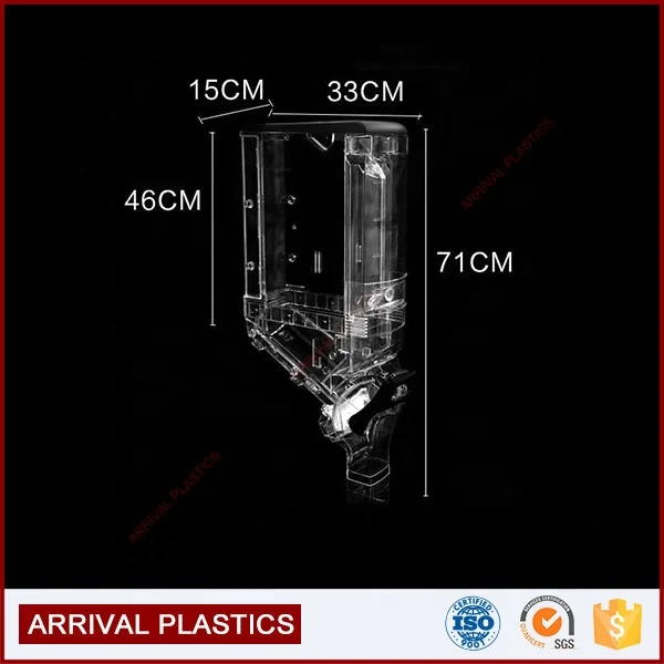 Wholesale High Quality Custom Plastic Food Grain Cereal Gravity Dispenser Bin Wall Mounted Candy Dispenser