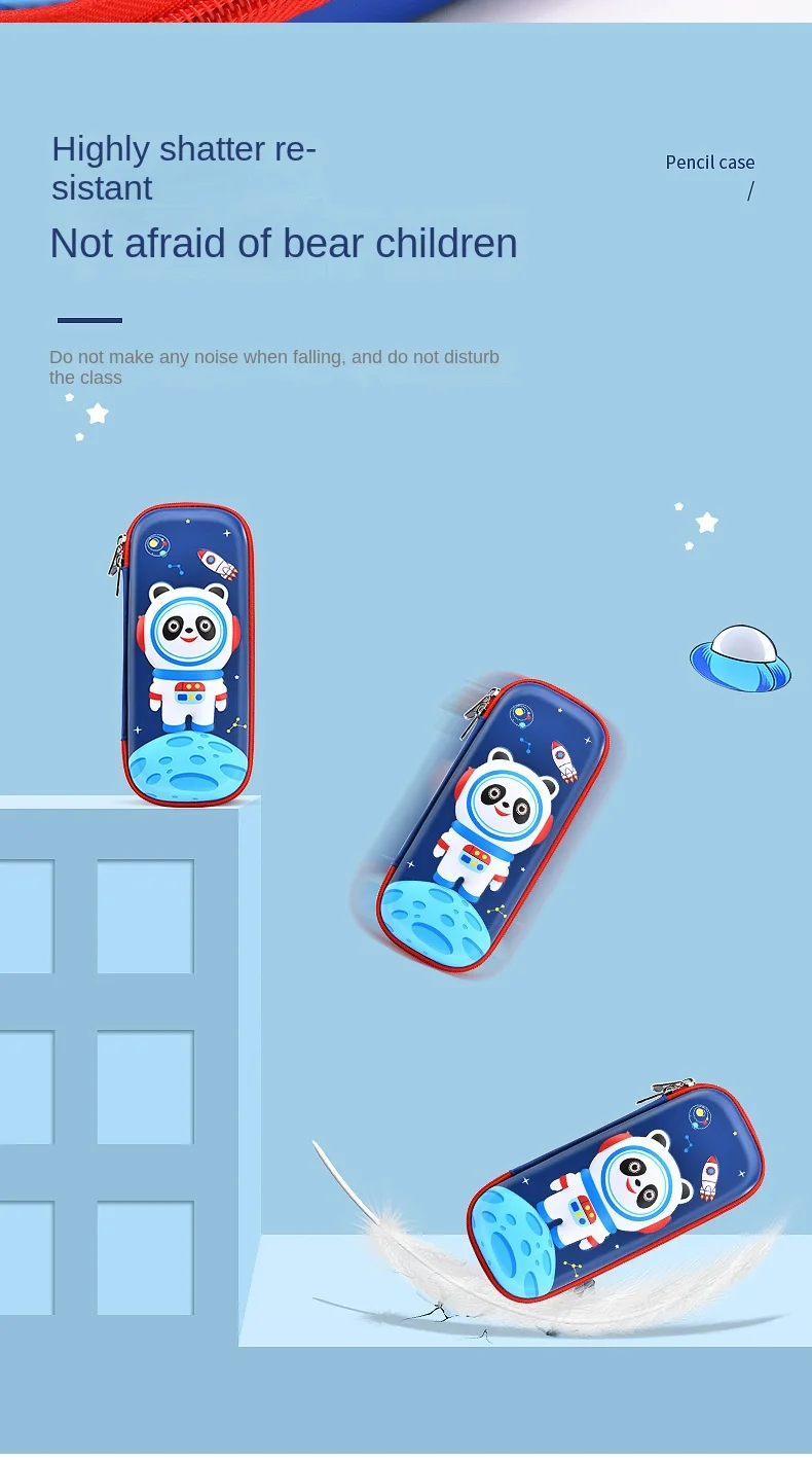 Christmas gifts Space design 3D eva pencil case pencil case packing zipper durable plastic eva pencil case