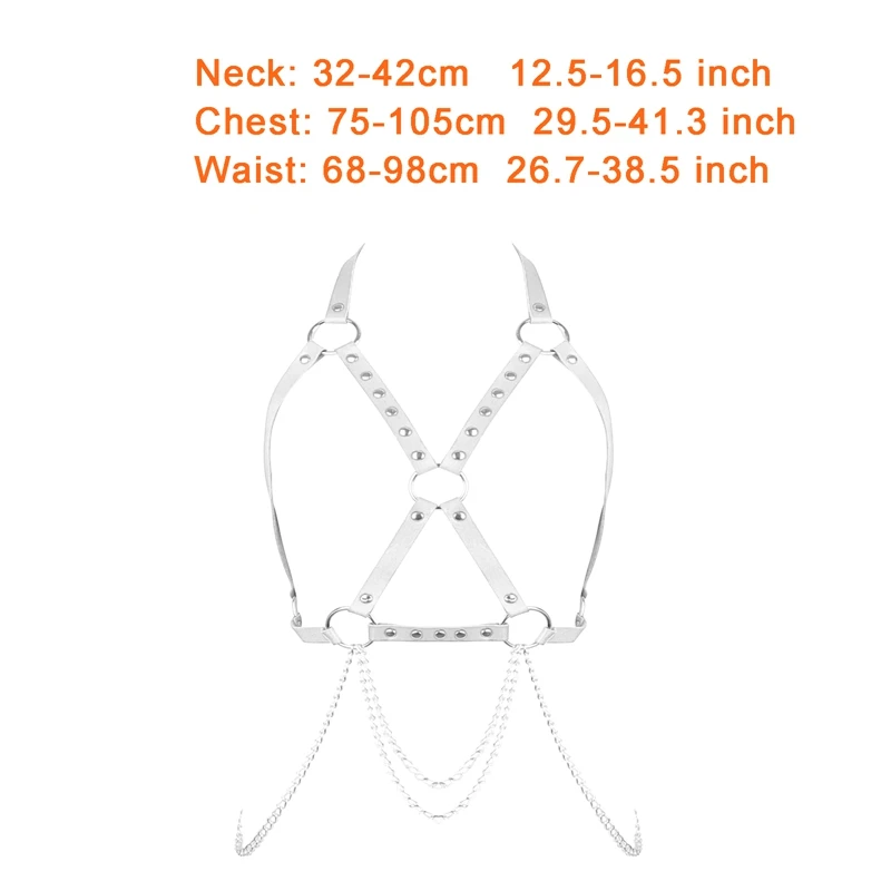 Women Punk Body Harness Leather Gothic Rave Party Night Body Chain Body Chain Set Costume Party Dance Festival Accessory