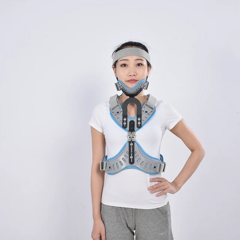 Adjustable Cervical Thoracic Orthosis Head Neck Chest Fixed Brace Cervical Thoracic Traction Device Halo Brace
