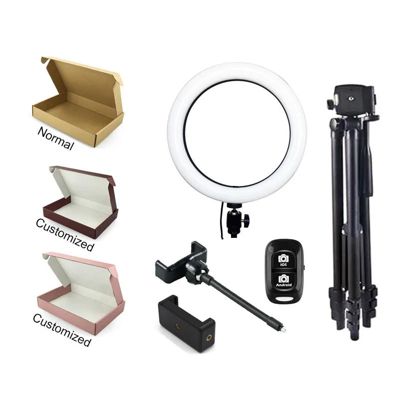 8inch 10.2inch Halo Table USB Beauty Video Studio Photo Circle Lamp Selfie RGB Led Ring Fill Light With Tripod Stand