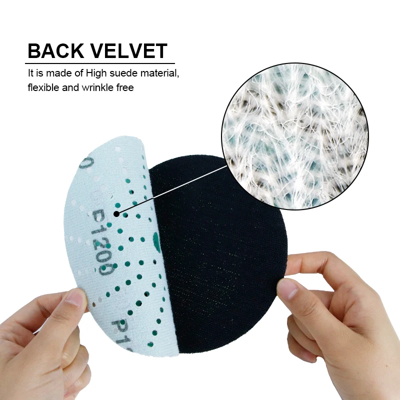 3M Sanding Disc Green Polyester film Sandpaper Disk Multi-holes Hook and Loop Ceramic Abrasive Sanding Disc for Automobile