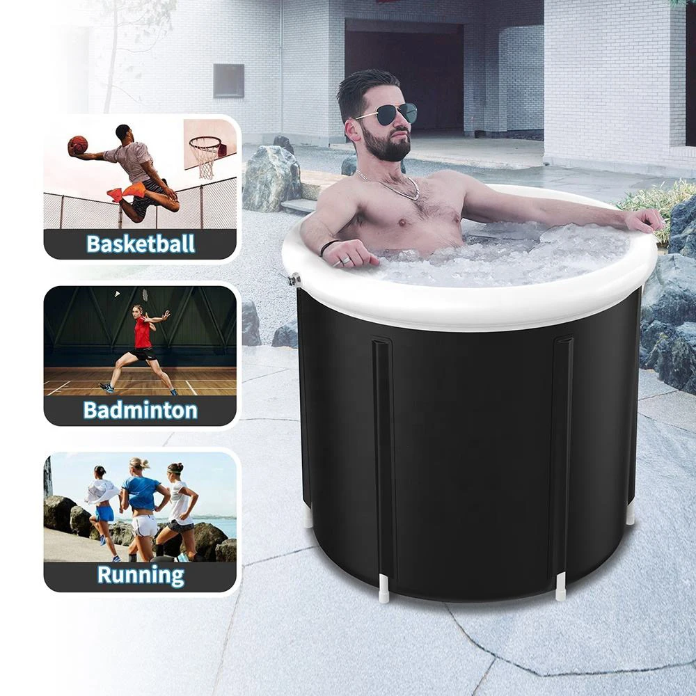 90x75cm xl Large Capacity PVC Plastic Ice-Bath-Tub Sports Portable Ice Bath Chiller Tub For Athletes Round Inflatable Ice Bath