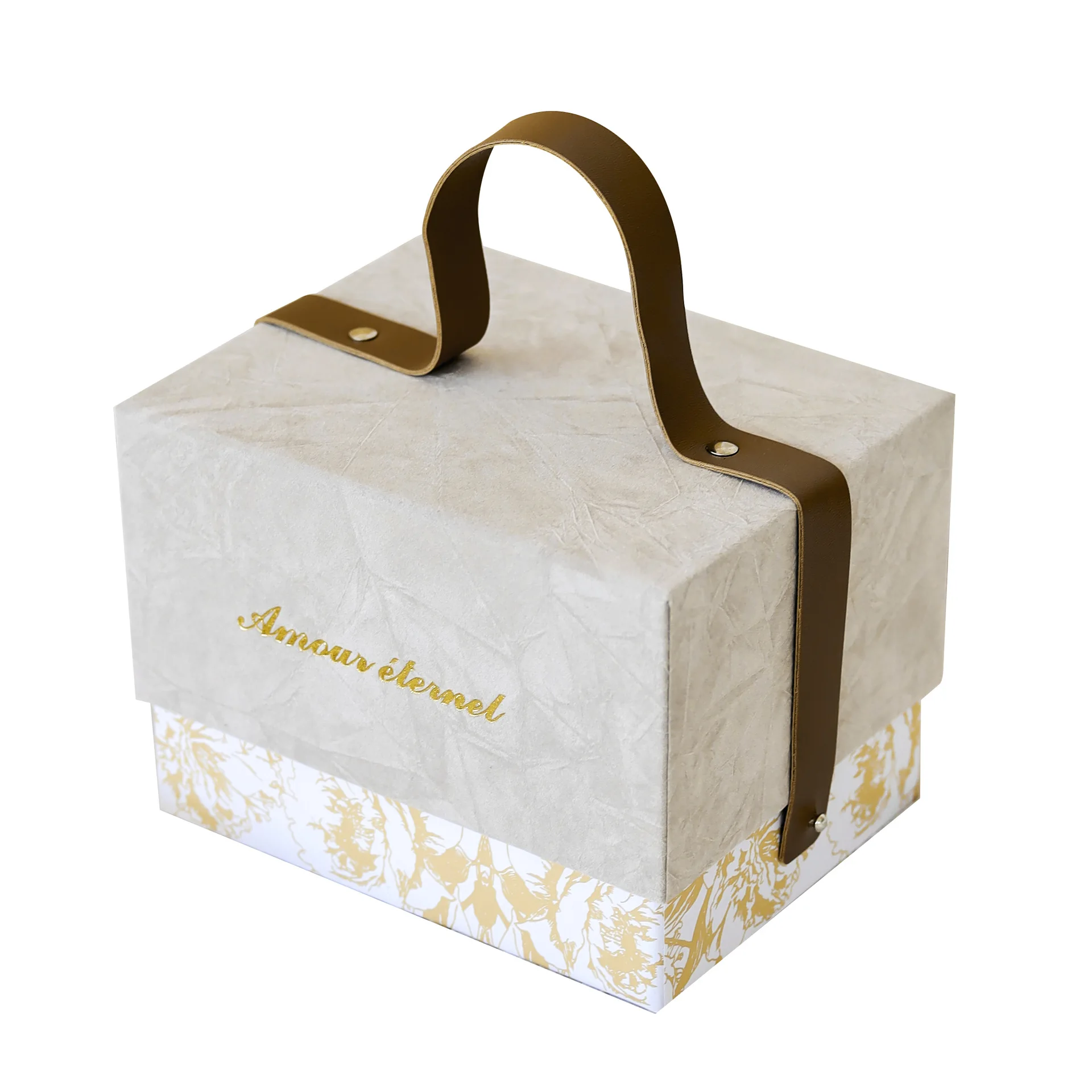 European wedding paper portable candy box handbag gift box
