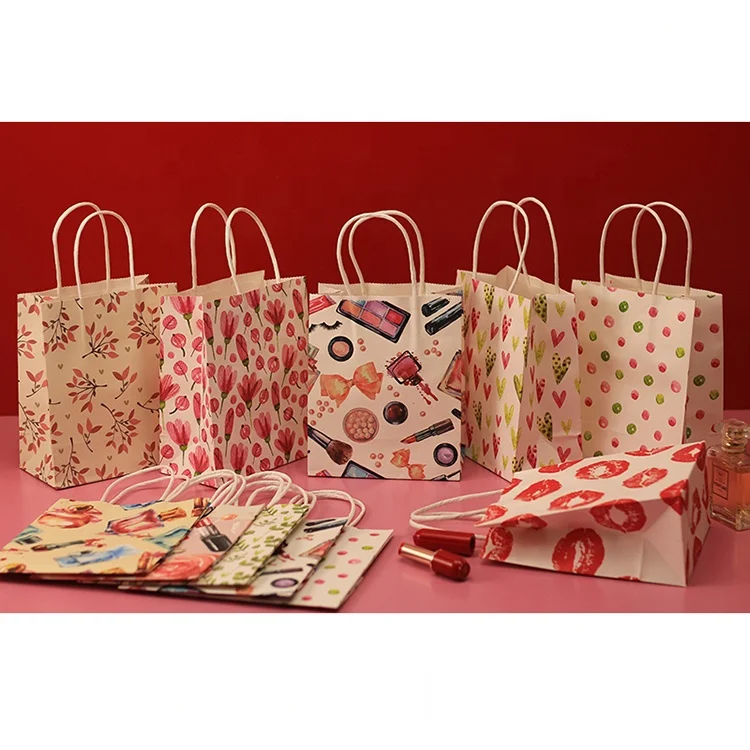 FTS Customized Colourful Kraft Paper Bag Takeaway Food Bag Fashion Clothes Shopping Bag With Printable Logo