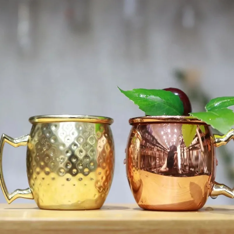 Affordable custom logo mini Moscow Mule copper cup, 2 oz beer glass, perfect for parties, weddings, and bars