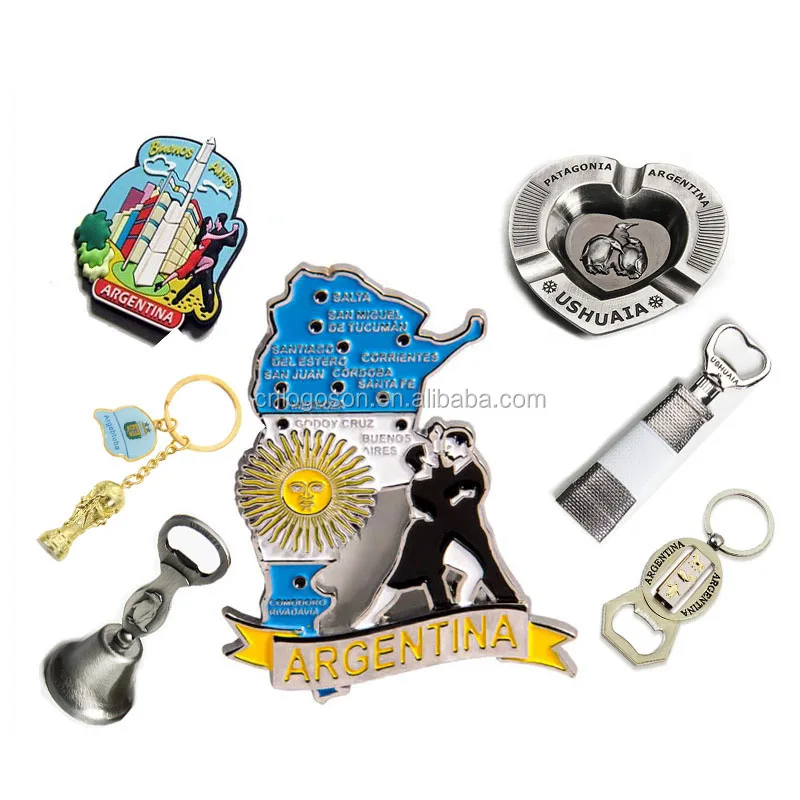 Celebrate For Argentina Themed Souvenir Metal Map Fridge Magnets Metal Football Keychain Souvenirs in bulk