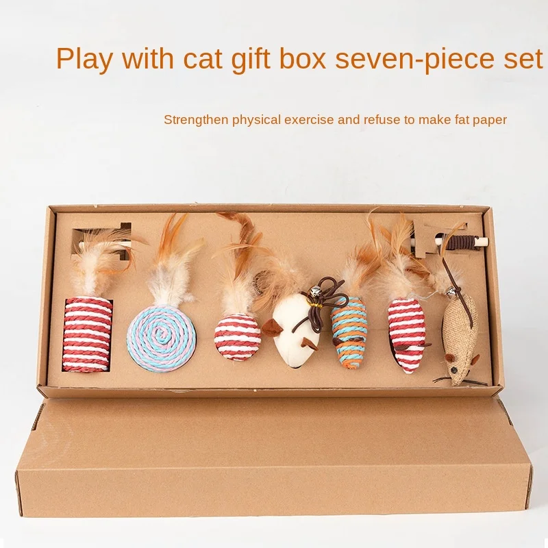 Интерактивная волнистая мышь из семи частей, игрушка для кошек, смешная игрушка для кошек, набор для комбинирования