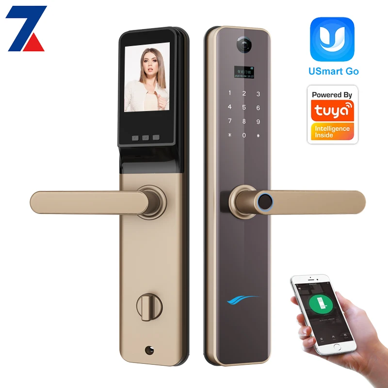 Factory Manufacturer Wifi Touch electric card TT lock fingerprint keyboard double sided tuya smart door lock