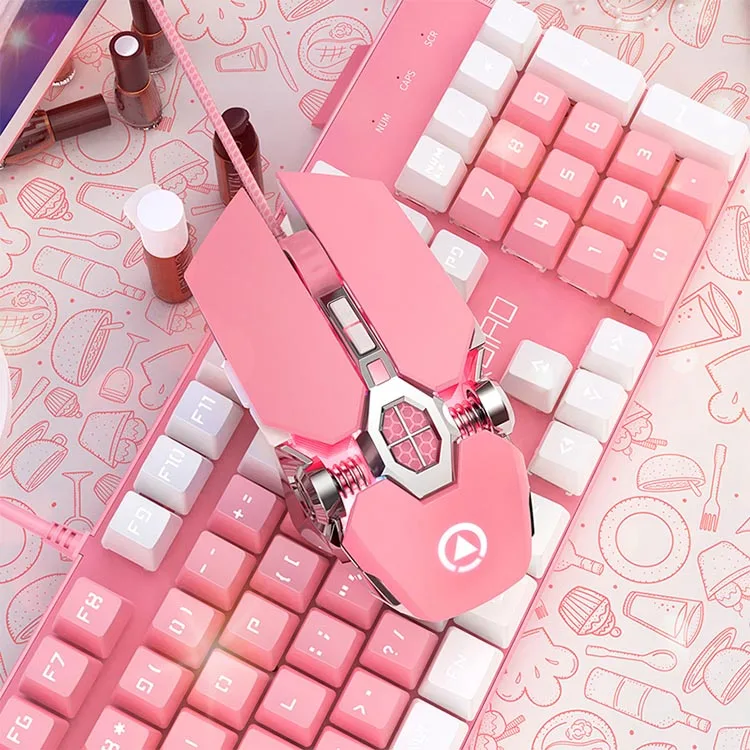 7 Keys Gaming Mouse Electroplating Luminous Frosted Coating Comfortable Feel Mechanical Mouse