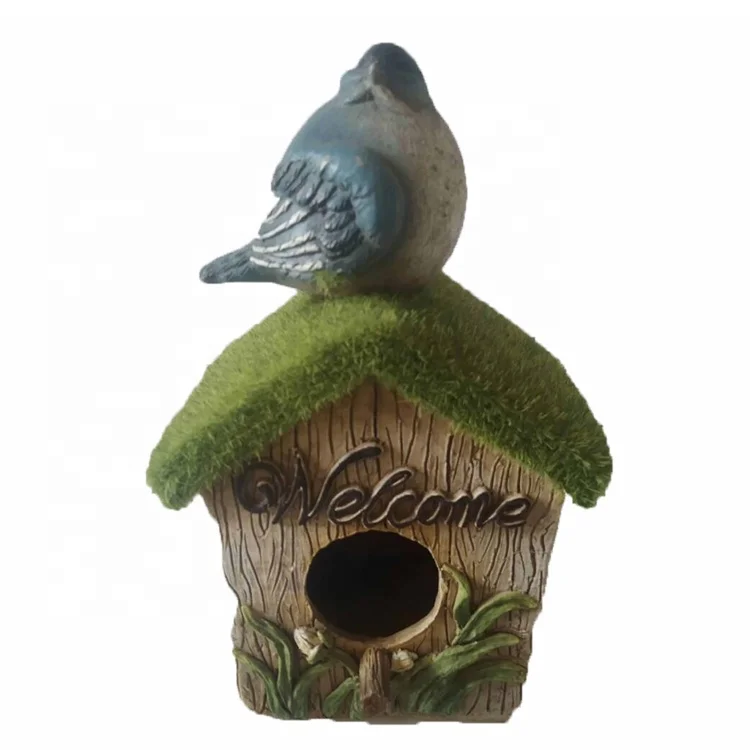 Polyresin Birdhouse Gift Custom Cheap Bird Houses Hanging Unfinished Bird Houses Waterproof