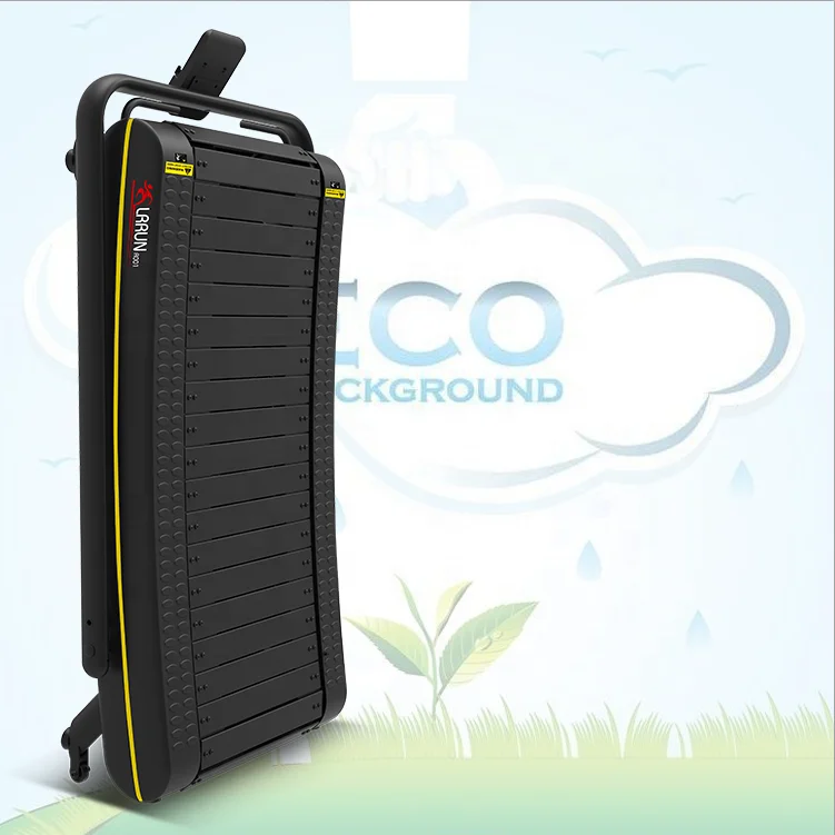 New innovation home use foldable manual self-powered  curved fitness equipment with safety handle and display treadmill