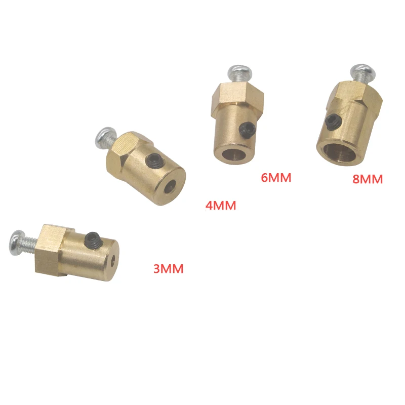 DIY Parts Hexagonal Coupling 3mm 4mm 6mm 8mm Inner Bore Gear Motor Shaft Coupling with Screw Metal for Motor