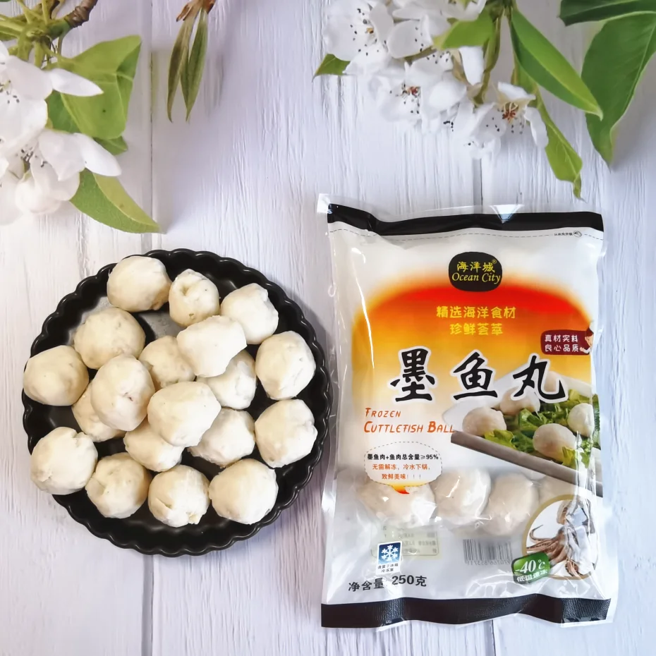 Handmade Premium White Frozen Cuttlefish Ball Fish Ball