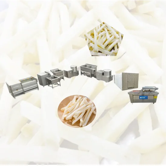 Small Scale Semi-automatic finger chips Making Machine frozen French Fries Production Line 50-100kg/h