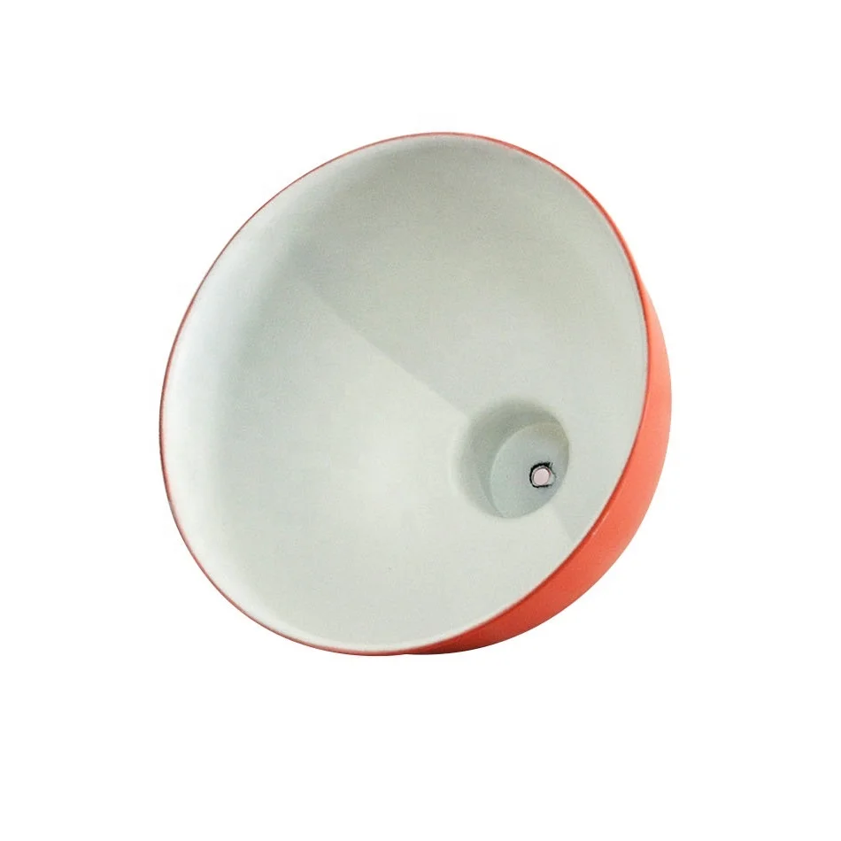 Custom metal spinning powder coating parabolic orange lamp shade cover