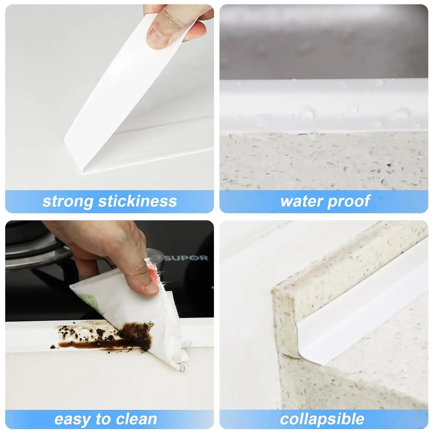 Good quality Waterproof self adhesive pvc sealing repair caulk strip tape for bathtub bathroom shower kitchen sink toilet