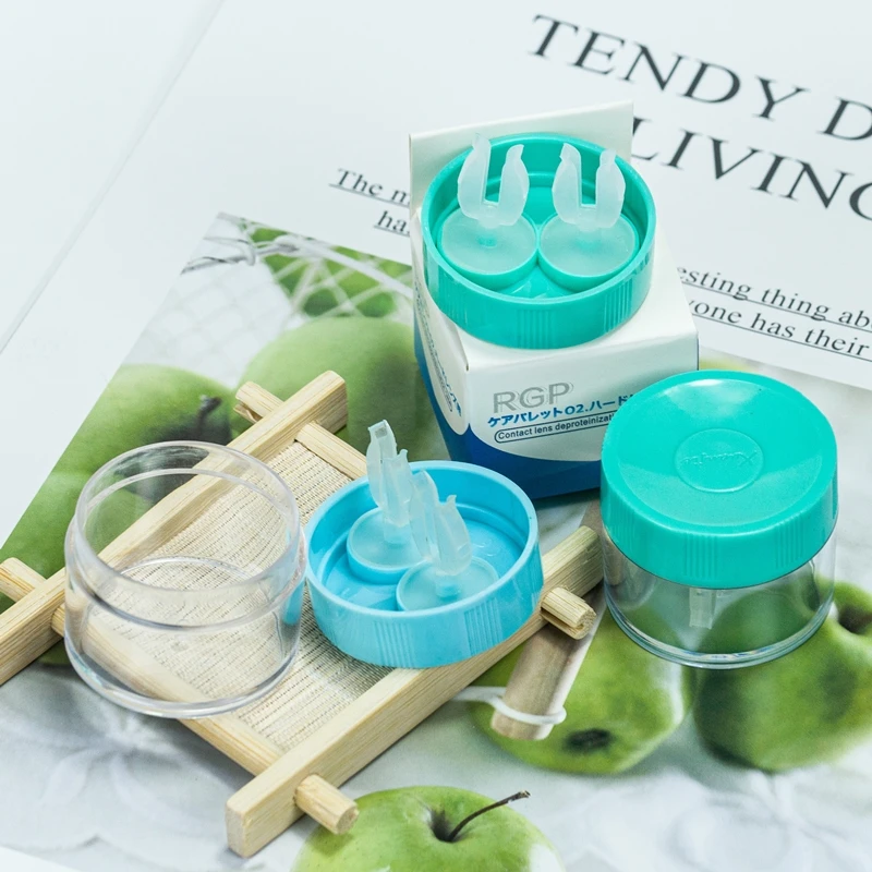 
lens multipurpose RGP gas-permeable contact lens cleaner hard case box Colorful Eyewear Protector Container carrying 