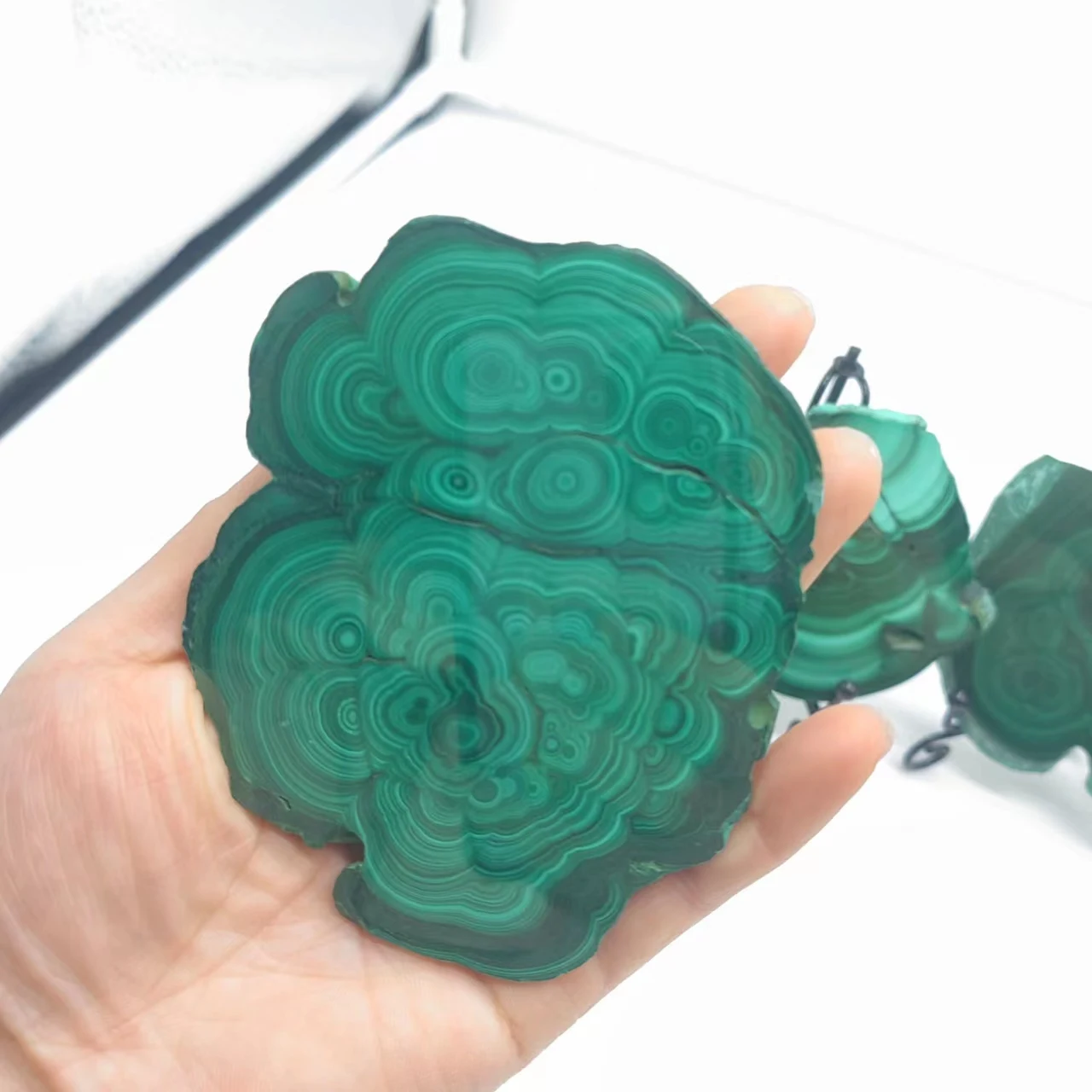 Natural Raw Green Malachite Slice Mineral Specimen Crystals Healing Stones Slab Crystal Slices