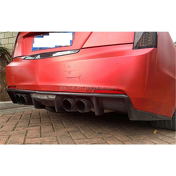 Carbon Fiber Rear Lip Diffuser Splitters With Exhaust Tips for Cadillac ATS 2015-2017 Back Bumper Guard Car Styling