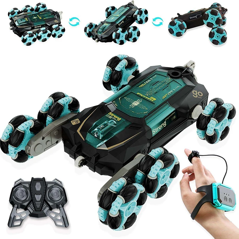 6 Wheel 6WD Swing Arm RC Stunt Car With Spray Music Dual Remote Control Car Cool Radio Control Toys Coches de juguete