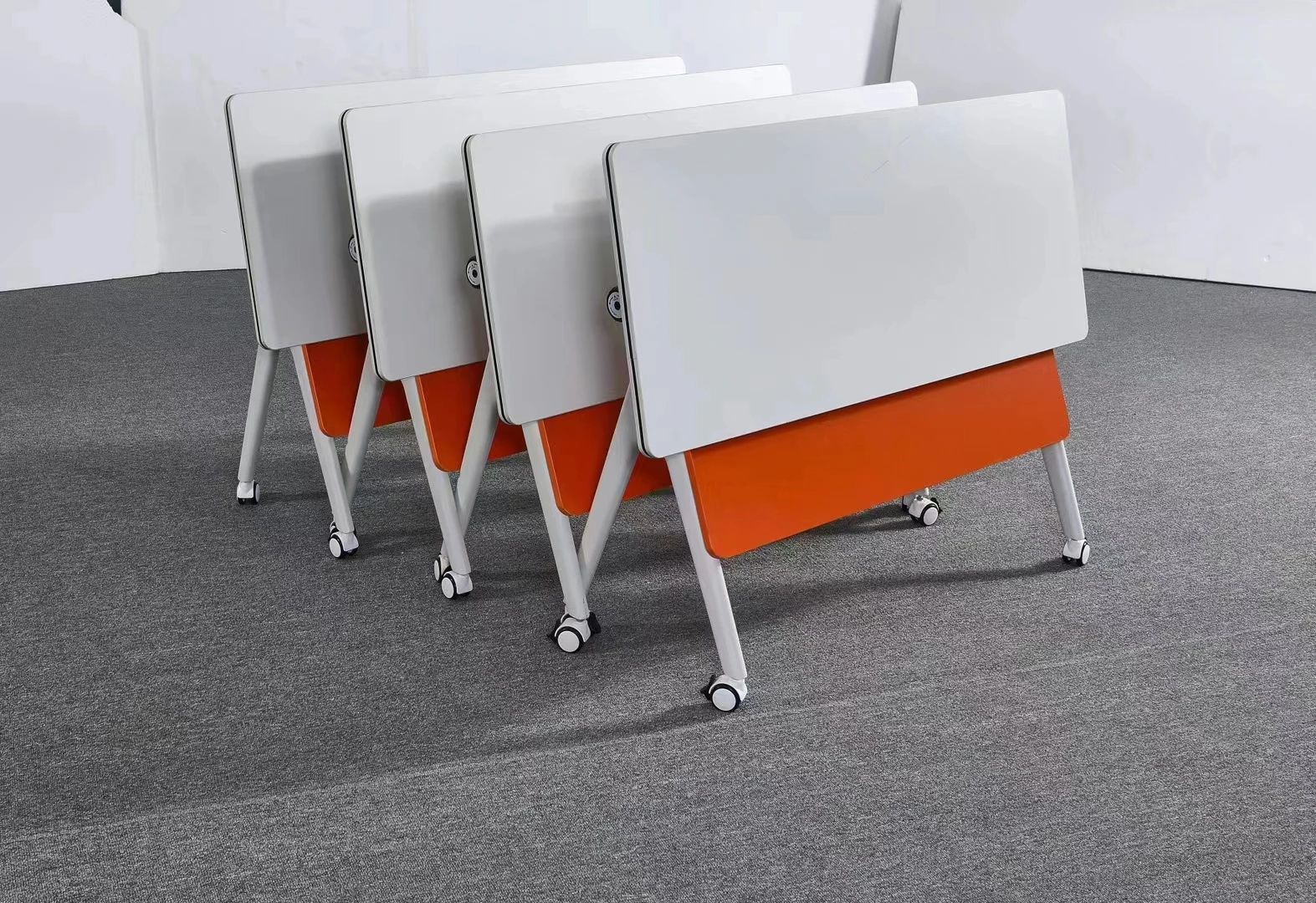 Office Foldable Conference Table Furniture Manufacturers Meeting Training Table Folding Table Desk With Wheels