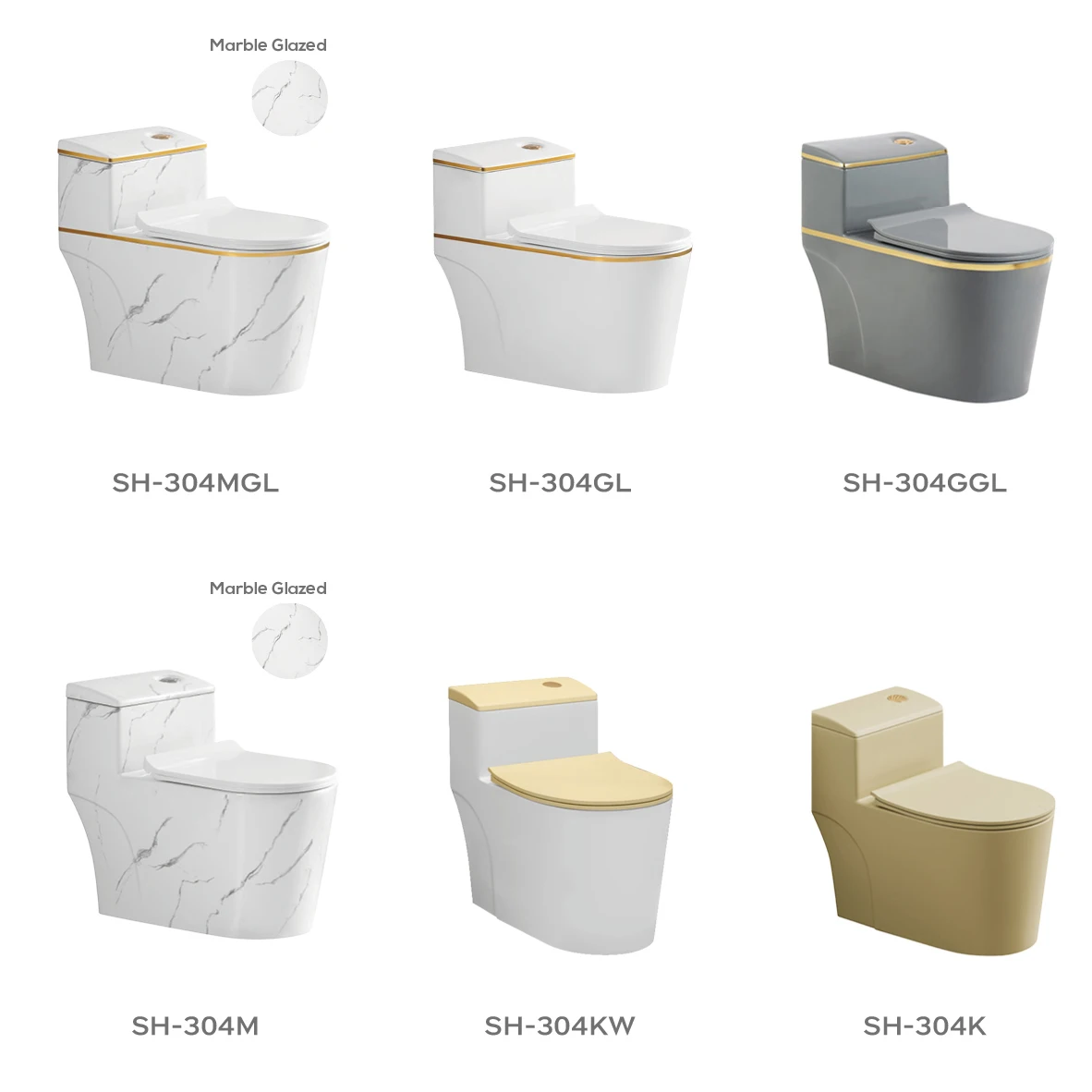 Grey Elongated Commode Bathroom Ceramic Wc One Piece Ceramic Water Closet Inodoro Bathroom Toilet Bowl