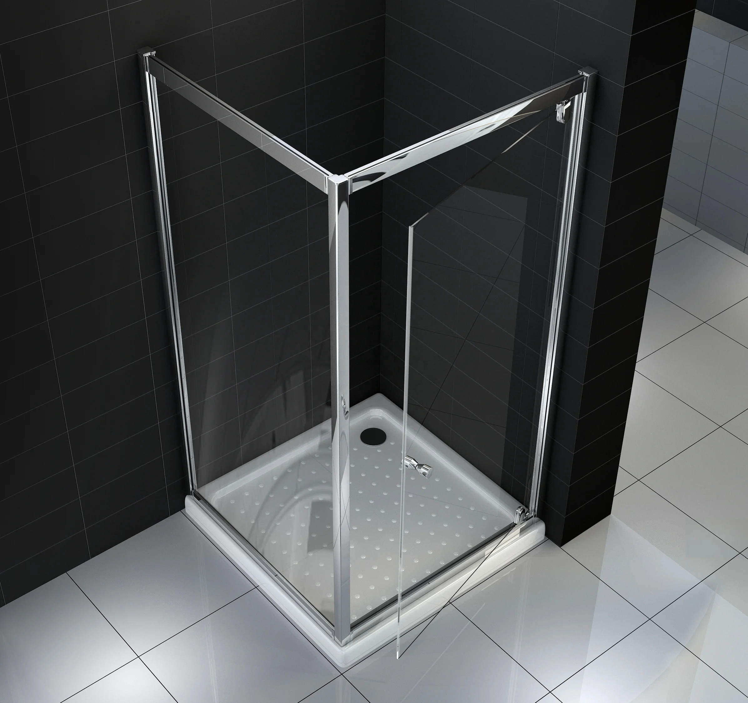 Germany Modern Style Folding Shower Door Enclosure 6mm Tempered Glass Bath Cabine De Douche Square Appearance for Hotels