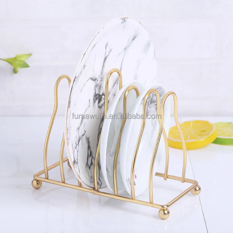 Wholesale home storage & organization metal plate drying shelf cheap kitchen plate rack