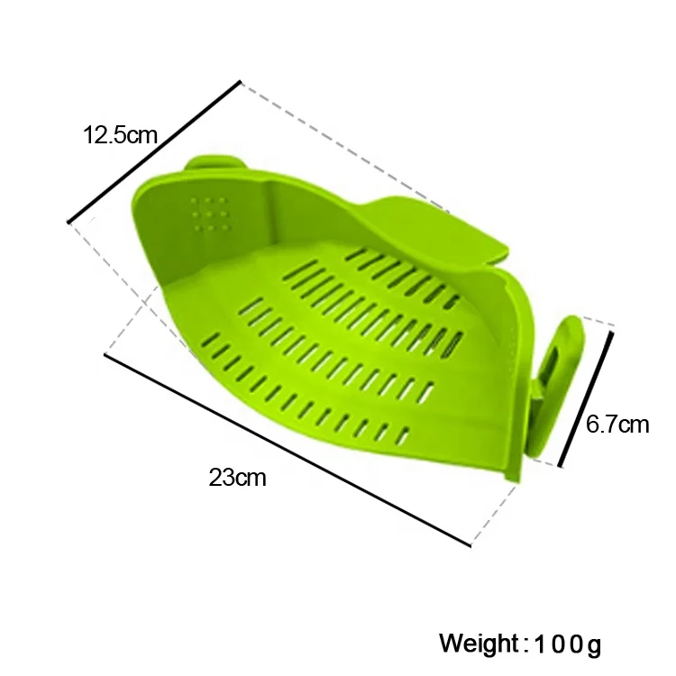 durable Silicone food strainers clip on colander fits All Pots and Bowls