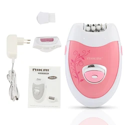 NIKAI NK7805 2 in 1 women rechargeable electric hair removal handset home use device epilator