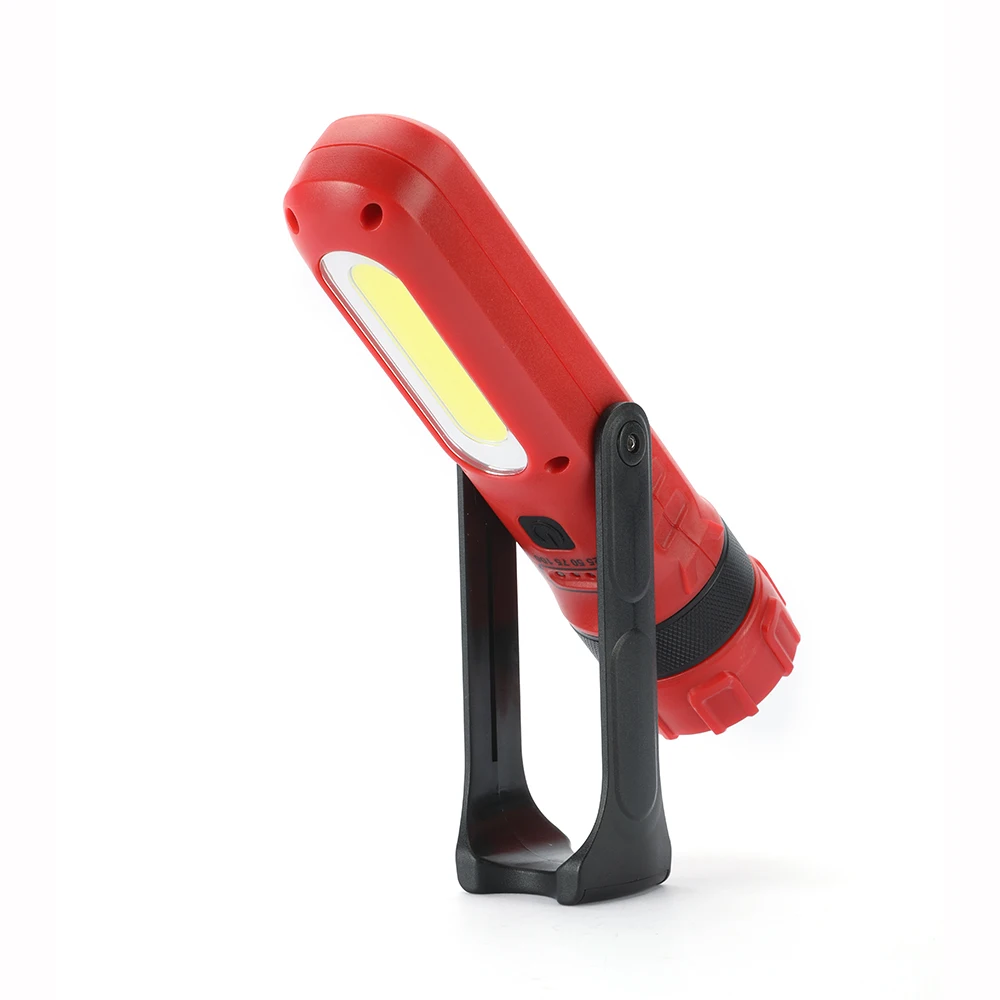 High power ABS portable handle red light dimmable flash USB output power bank flashlight for emergency