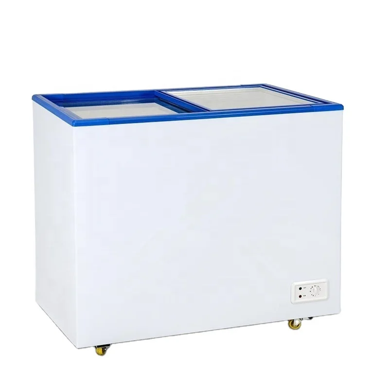 Промышленная двойная раздвижная стеклянная дверь для морозильной камеры 250 л для супермаркетов