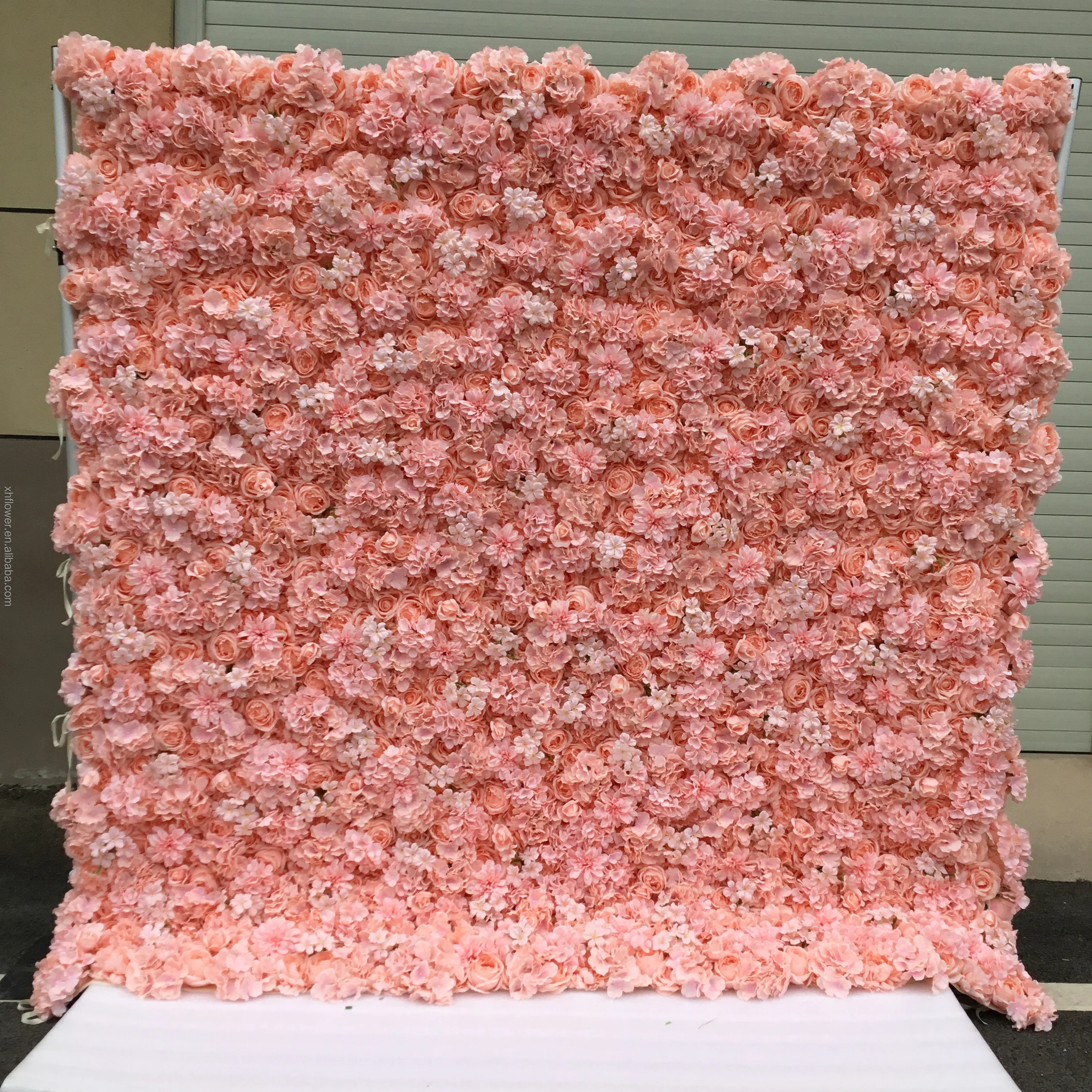 8*8FT Customized Backdrop Silk Artificial Decorative Flower Wall Real Touch Flowers For Decoration Wedding