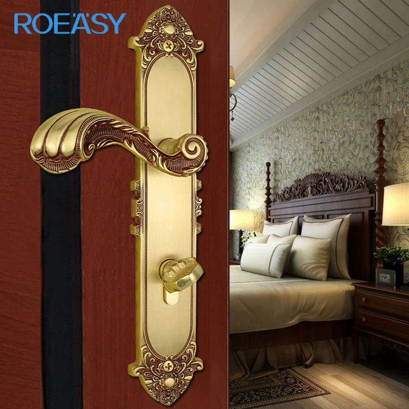 ROEASY латунный материал розово-золотая ручка дверной замок для homeGD-