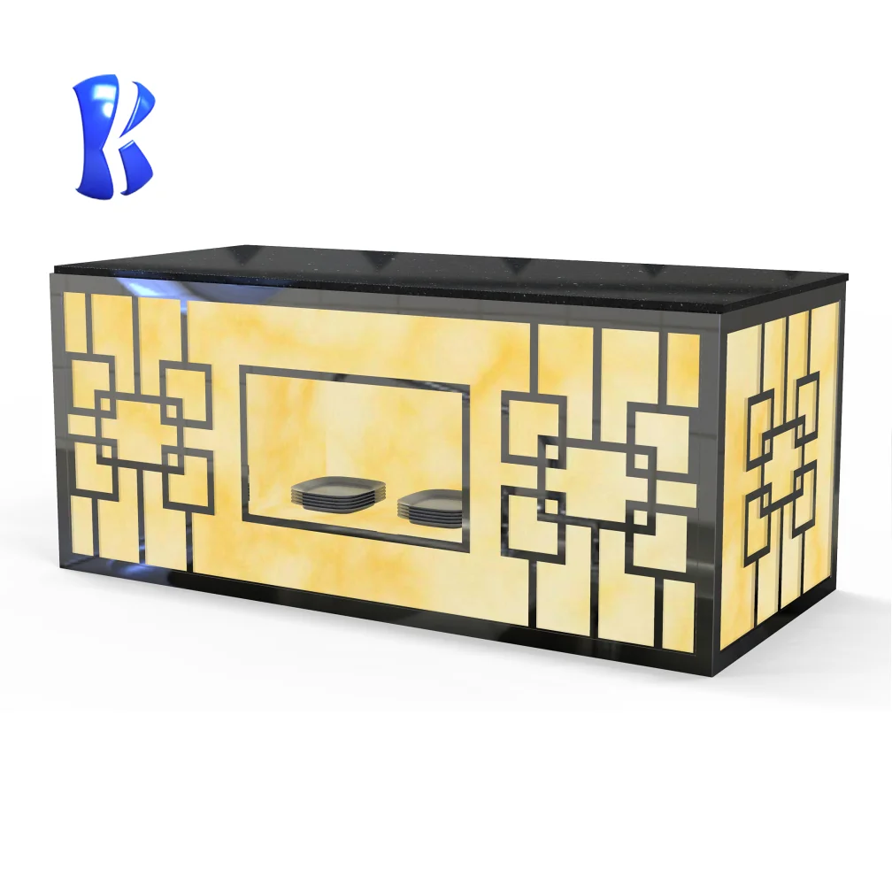 OKEY Restaurant hotel kitchen equipment list luxury marble buffet led bar counter