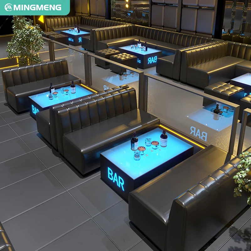 Modern KTV Table Set PU Leather Bar Sofas Tables Chairs for Dining and Kitchen for Hotels Nightclubs Restaurants