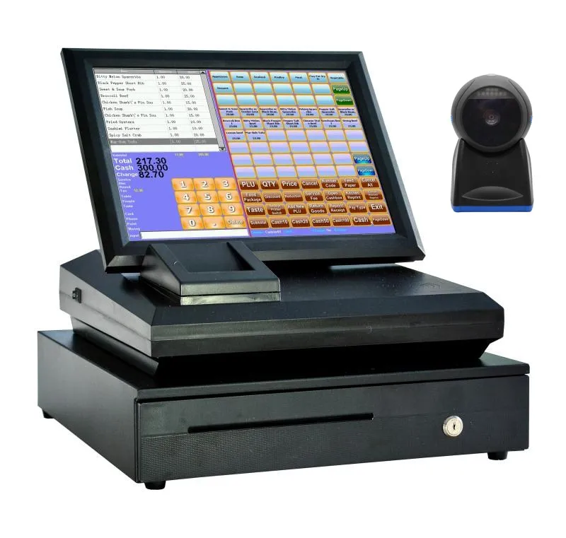 Plug and play кассовый аппарат все в одном 15inch pos-системы сенсорного экрана