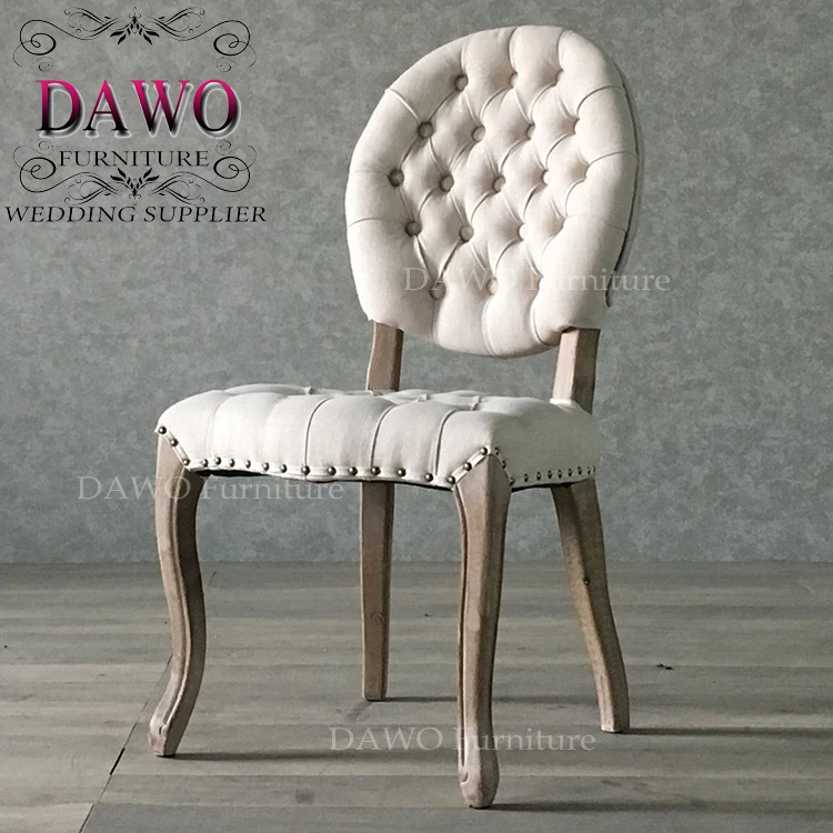 Wooden dining chair linen chair