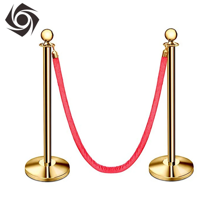 car show marine Stainless Steel Post Pole And Rope Barrier museum Exhibition Gold Stanchions