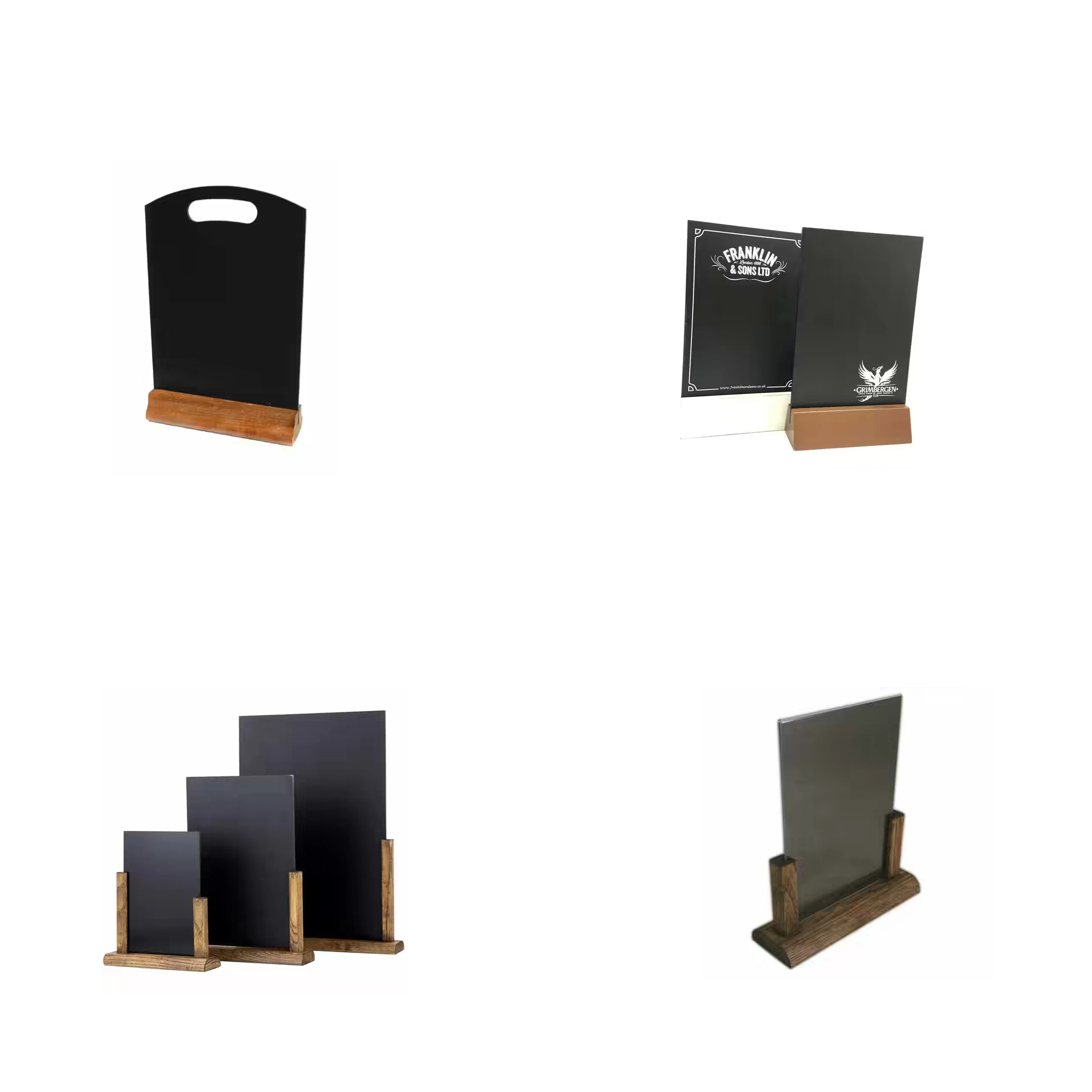 Factory Direct Price A1-A5 Sign Menu List Pine Beach Wood Base Table Top Display Stand For Restaurant Table