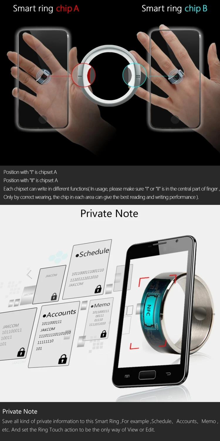 Newest Smart Ring Gold Waterproof Mini Women Men Mobile